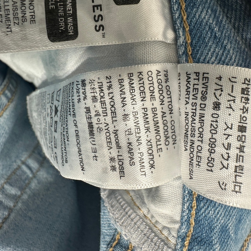 Levi's Light Blue Distressed High-Rise Jean Shorts - Picture 4 of 4